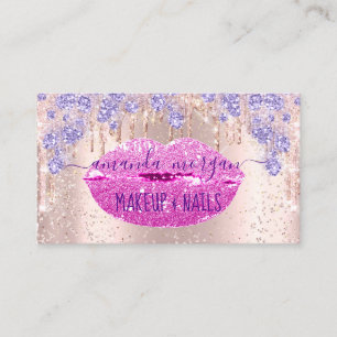 Carte De Visite Clous Manicure Maquillage Rose Parties scintillant