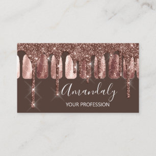 Carte De Visite Clous maquillage Artiste Lash Rose Or Skinny