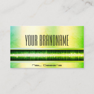Carte De Visite Clous professionnels d'holos verts brillants