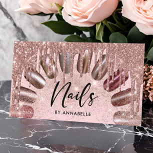 Carte De Visite Clous Rose moderne Parties scintillant or  Drives