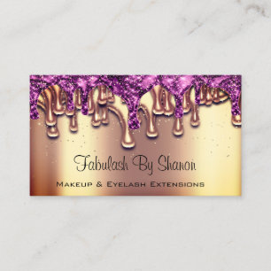 Carte De Visite Clous Salon Artiste Rose Gold Purple Drives rose