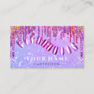 Carte De Visite Clous Styliste Manicure Parties scintillant rose H