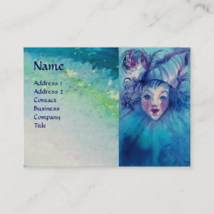CARTE DE VISITE CLOWN EN BLEU
