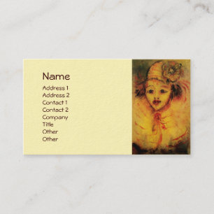 CARTE DE VISITE CLOWN EN JAUNE