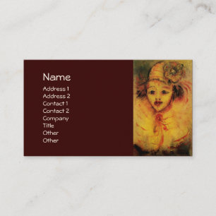 Carte De Visite CLOWN EN JAUNE, marron