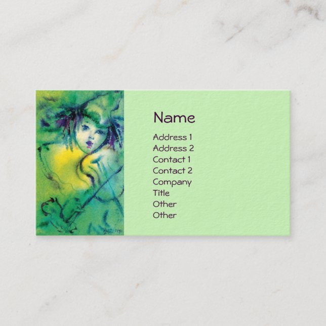 CARTE DE VISITE CLOWN EN VERT (Devant)