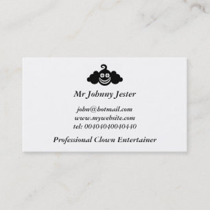 Carte De Visite Clown noir, M. Johnny Jester
