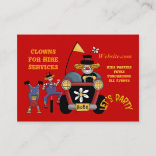 Carte de visite Clown pour la location des enfants