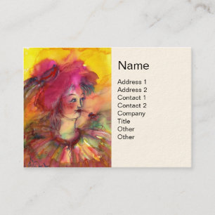 CARTE DE VISITE CLOWN ROSE