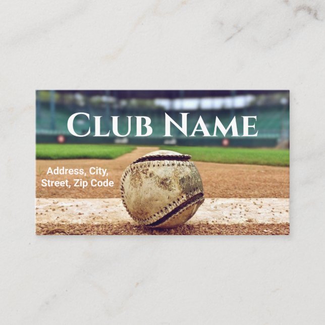 Carte De Visite Club de baseball Nom Field Paysage Photo moderne (Devant)