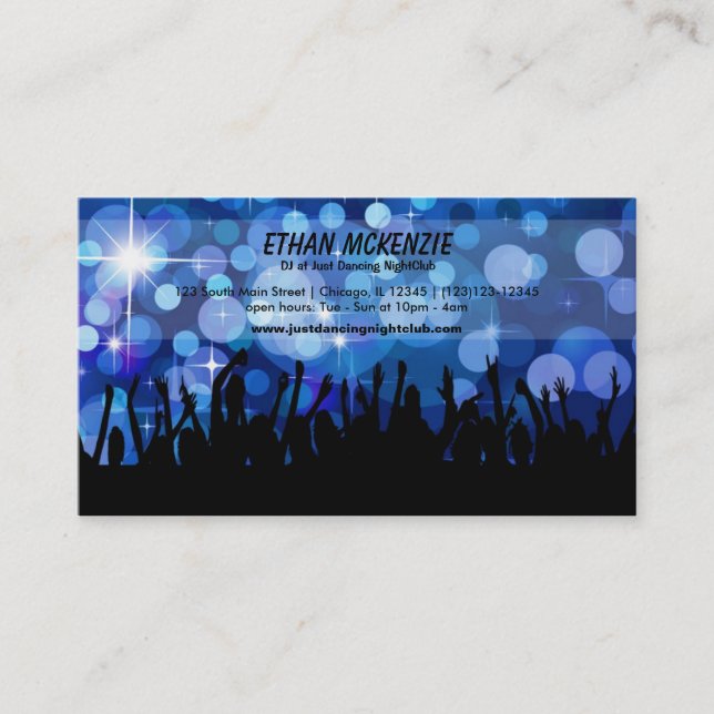 Carte De Visite Club de nuit DJ (Devant)