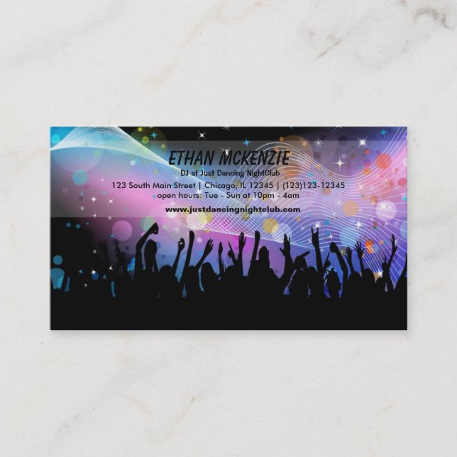 Carte De Visite Club de nuit DJ (Devant)