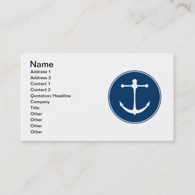 Carte De Visite Club de yacht rouge (Devant)