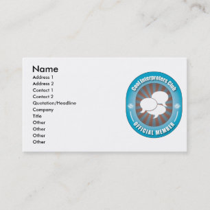 Carte De Visite Club frais d'interprètes