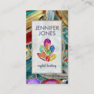 Carte De Visite Cluster de cristaux de guérison sur la usine color