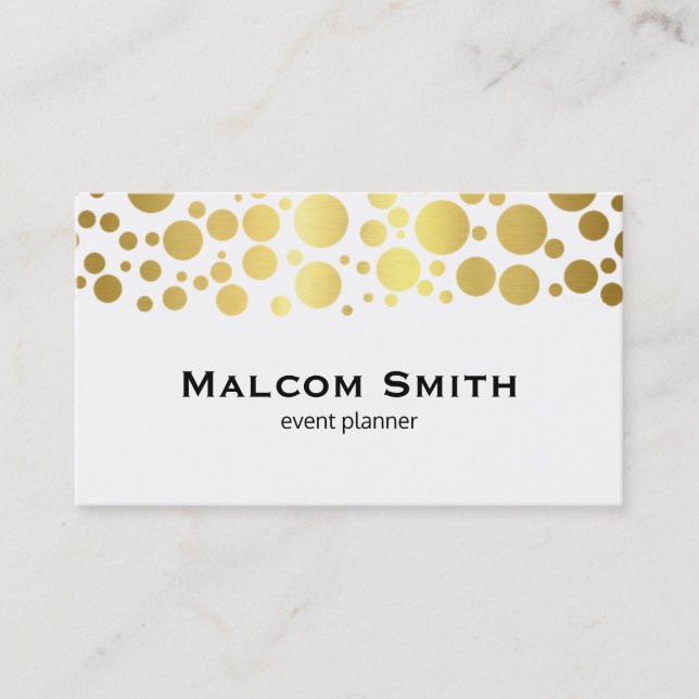 Carte De Visite Cluster d'or | Lux Shimmer, blanc (Devant)