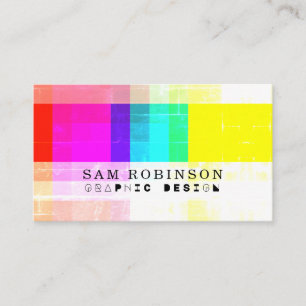 Carte De Visite CMYK Lo Fi brillant coloré Cool Grunge