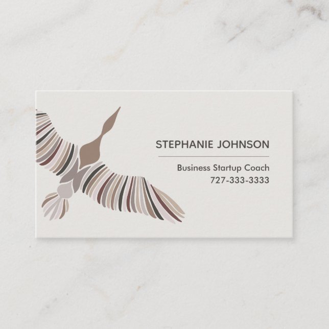 Carte De Visite Coach Consultant Oie Abstraite dans le logo de vol (Devant)