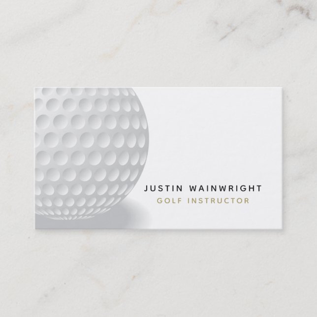Carte De Visite Coach de golf moderne avec médias sociaux gris (Devant)
