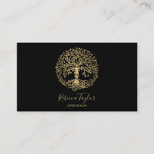 Carte De Visite coach de vie arbre de vie thérapeute yoga guérisse (Devant)