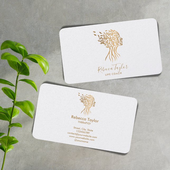 Carte De Visite coach de vie arbre de vie thérapeute yoga guérisse (Créateur téléchargé)