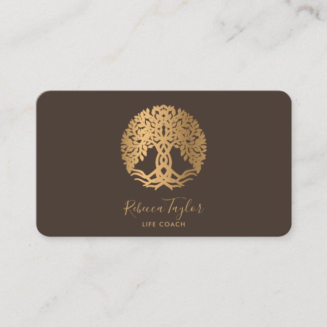 Carte De Visite coach de vie arbre de vie thérapeute yoga guérisse (Devant)