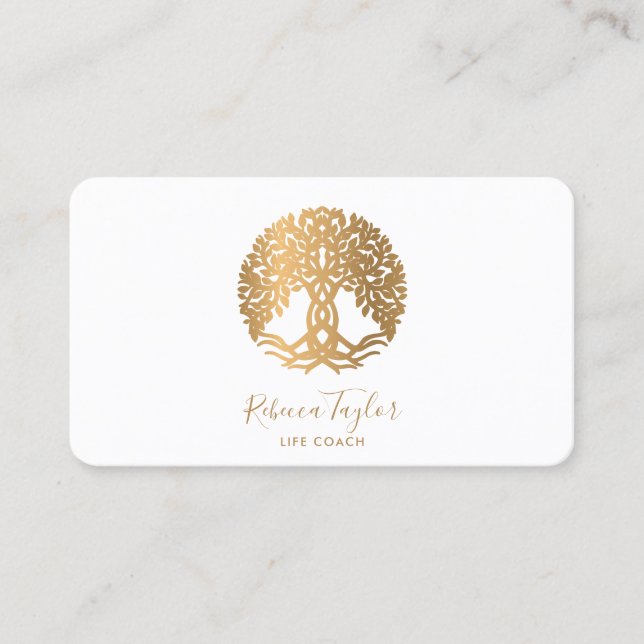 Carte De Visite coach de vie arbre de vie thérapeute yoga guérisse (Devant)