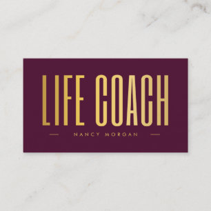 Carte De Visite Coach de vie bordeaux et or