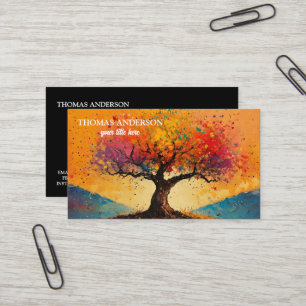 Carte De Visite Coach de vie moderne de l'arbre de vie bien-être