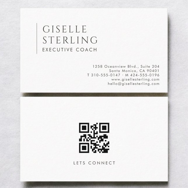 Carte de visite Coach Exécutif Moderne Code QR (Créateur téléchargé)