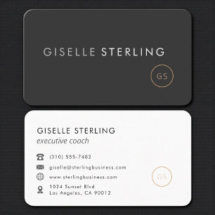 Carte De Visite Coach Exécutif Noir Professionnel