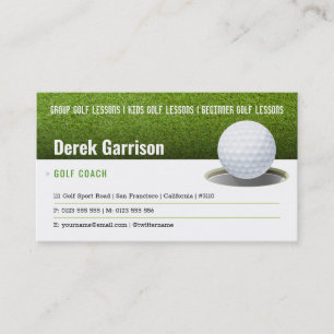 Carte De Visite Coach golf   Cours d'instructeur professionnel de 