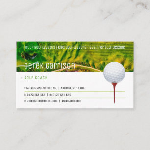 Carte De Visite Coach golf   Cours d'instructeur professionnel de 