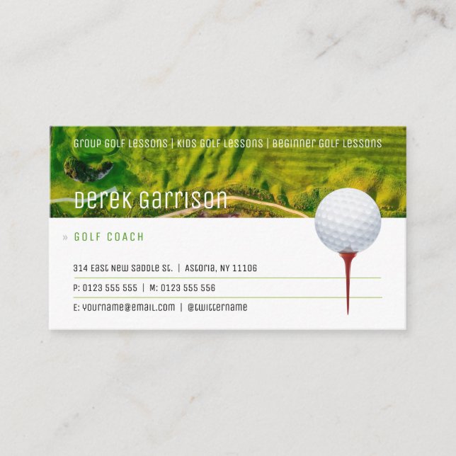 Carte De Visite Coach golf | Cours d'instructeur professionnel de  (Devant)