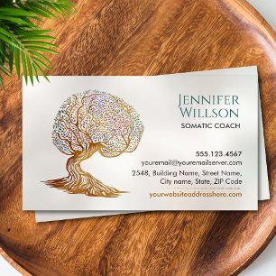 Carte De Visite Coach Somatique Arbre Cérébral Bien-être Corps-Esp