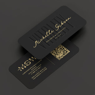 Carte De Visite Coach Wellness Moderne Diététiste Noir