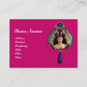Carte De Visite Coccinelle bleue, Lapis et Saphir Monogramme en pi