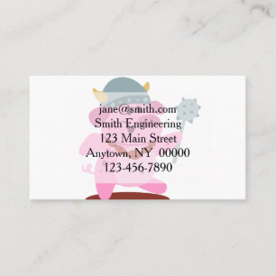 Carte De Visite Cochon en costume de viking  choisir la couleur ar