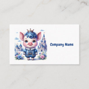 Carte De Visite Cochon royal bleu