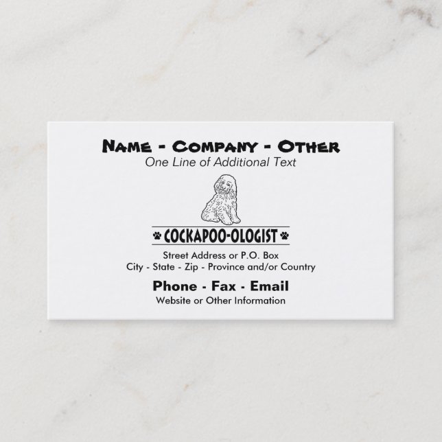 Carte De Visite Cockapou humoristique (Devant)