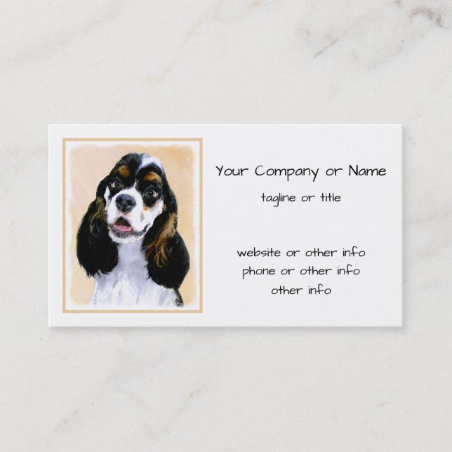 Carte De Visite Cocker Spaniel (Parti) Peinture - Art original de  (Devant)