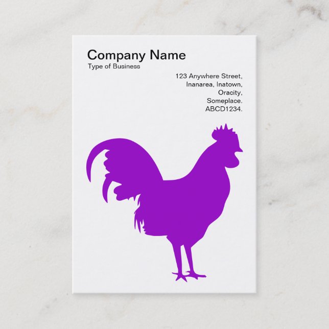 Carte De Visite Cockerel violet - Noir sur Blanc (Devant)