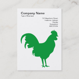 Carte De Visite Cockerelle verte Grass - Noir sur Blanc