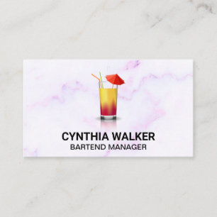 Carte De Visite Cocktail exotique Marbre coloré