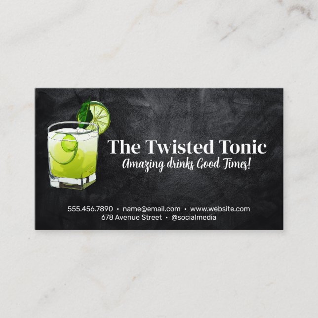 Carte De Visite Cocktail mixte Artsy Green (Devant)