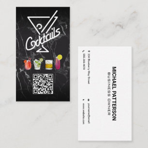Carte De Visite Cocktails Code QR Ajouter personnalisé