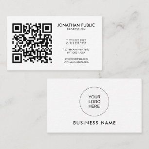 Carte De Visite Code Barcode QR Code Votre logo Ici Profil moderne