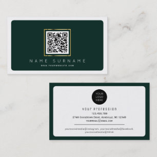 Carte De Visite Code barcode qr moderne médias sociaux avec logo
