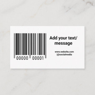 Carte De Visite code barre personnalisé simple ajouter votre site 