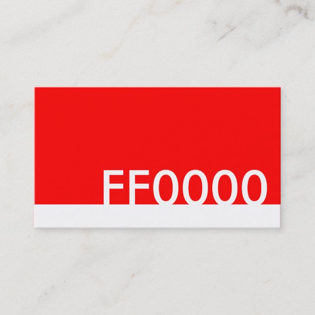 Carte De Visite code couleur html rouge FF0000 (Devant)